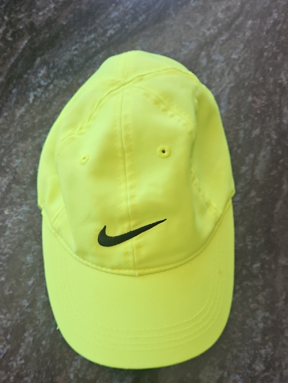 Nike Kids Neon Yellow Cap with Black Swoosh